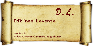 Dénes Levente névjegykártya